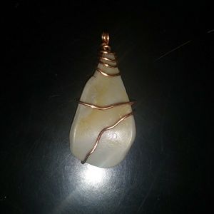 Wire wrapped pendant.